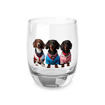 Three Dachshund Whiskey Glass, Dog Lover Gift, Cute Animal Barware, Unique Drinking