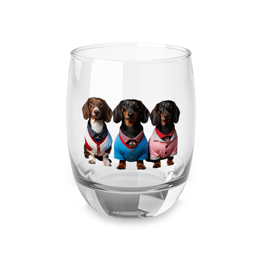 Three Dachshund Whiskey Glass, Dog Lover Gift, Cute Animal Barware, Unique Drinking