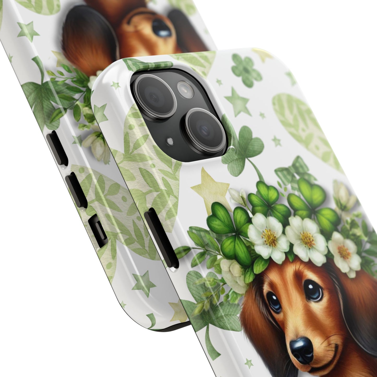 St Patricks Cute Dachshund Phone Case Dog Lover Gift Tough Phone Cover Patty