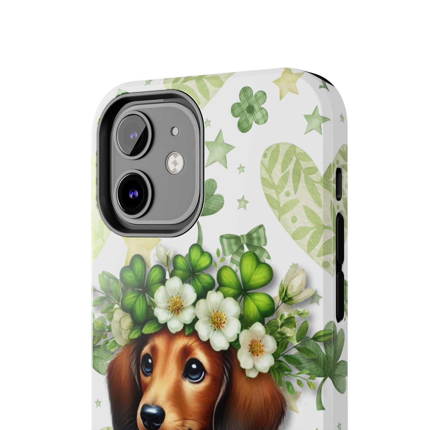St Patricks Cute Dachshund Phone Case Dog Lover Gift Tough Phone Cover Patty