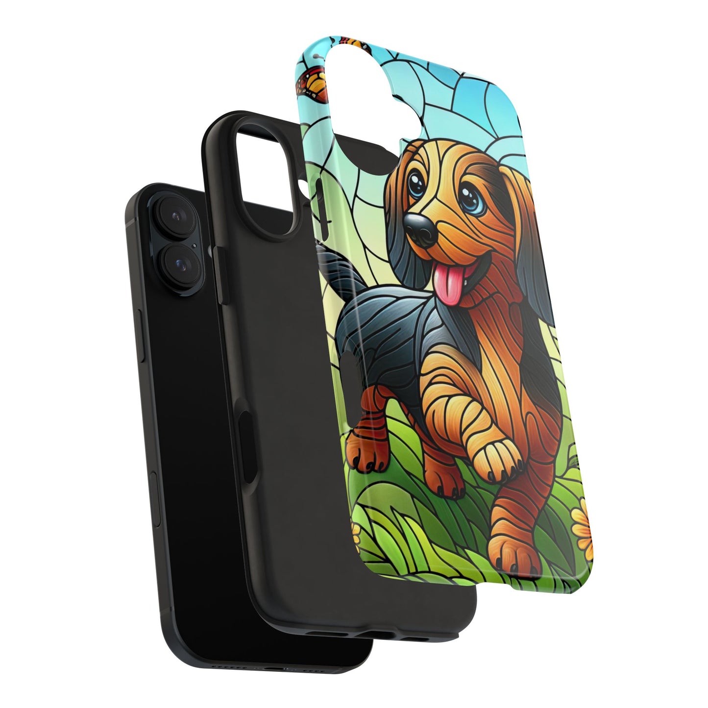 Cute Dachshund Phone Case, Dog Lover Gift, Tough Phone Cover, Pet Accessory,
