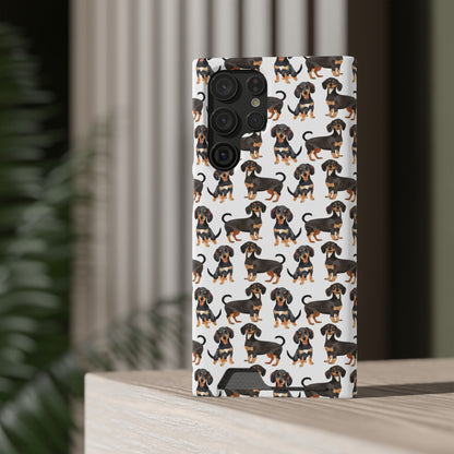 Dachshund Phone Case, Trendy Wallet Case for Dog Lovers, Cute Card Holder Cover, Animal Print Accessory, Slim Protective