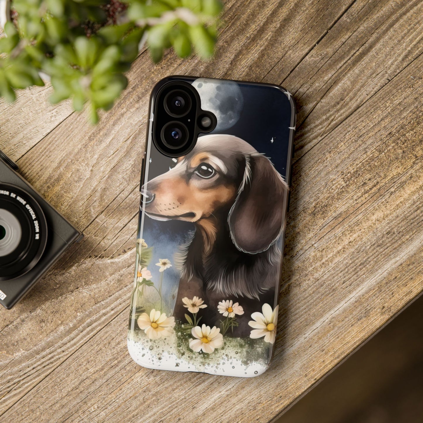 Vibrant Dachshund Moonlight Phone Case - Dog Apple Pixel Galaxy
