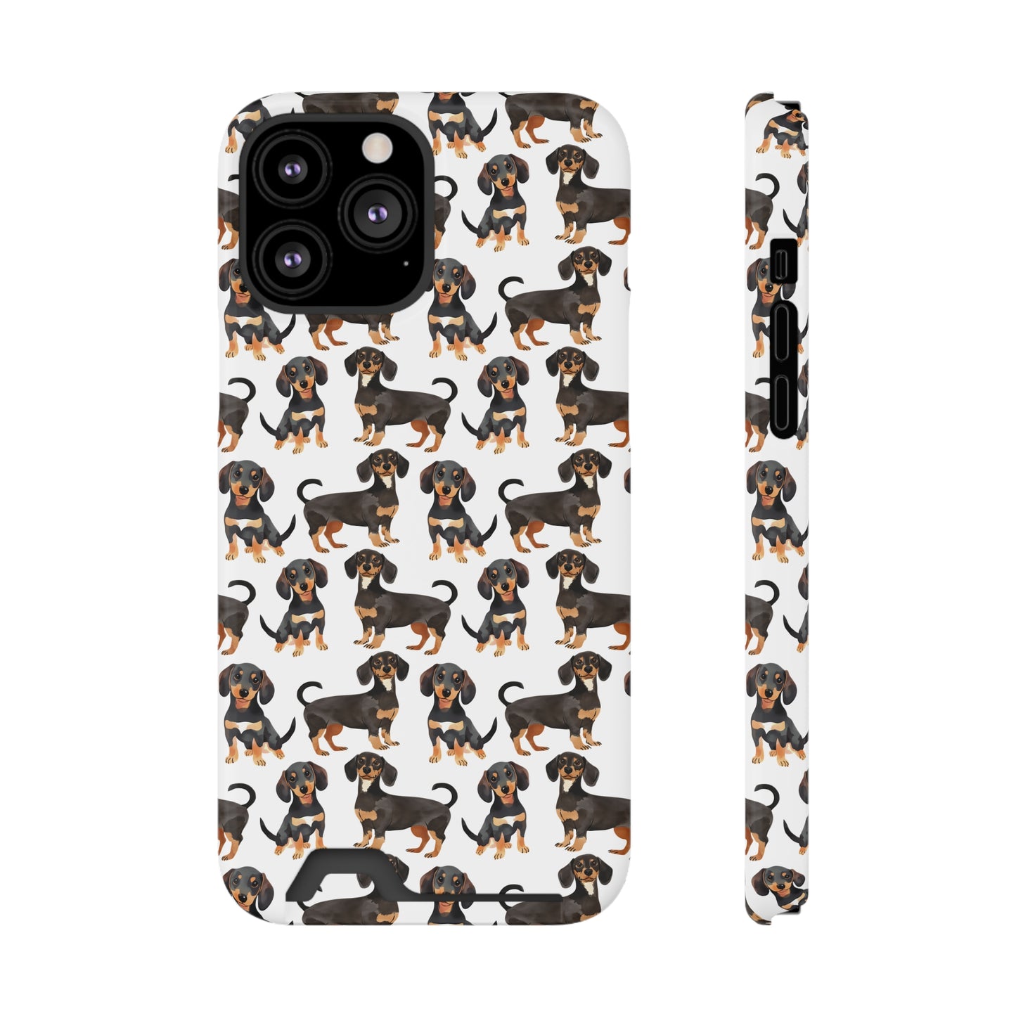 Dachshund Phone Case, Trendy Wallet Case for Dog Lovers, Cute Card Holder Cover, Animal Print Accessory, Slim Protective