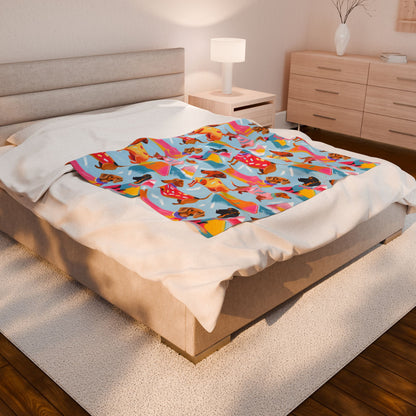 Vibrant Patterned Dachshund Blanket, Cozy Throw, Dog Lover Gift, Animal Print Bedding, Weiner Dog
