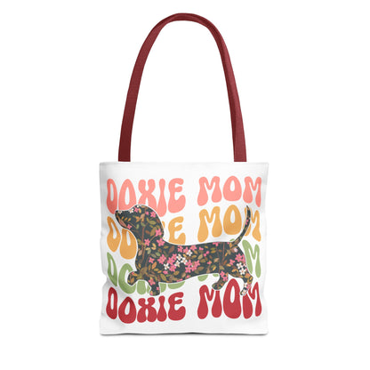 Black and Tan Dachshund Puppy Tote Bag Bright and Cheerful Weiner Doxie Patterned
