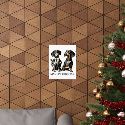 Dachshund Martini Wall Art, Game Room Decor, Man Cave Poster, Funny Dog Print
