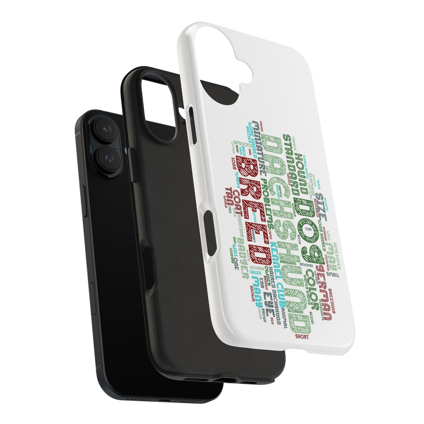 Dachshund Phone Case Dog Lover Gift Tough Phone Cover Doxie Word Art