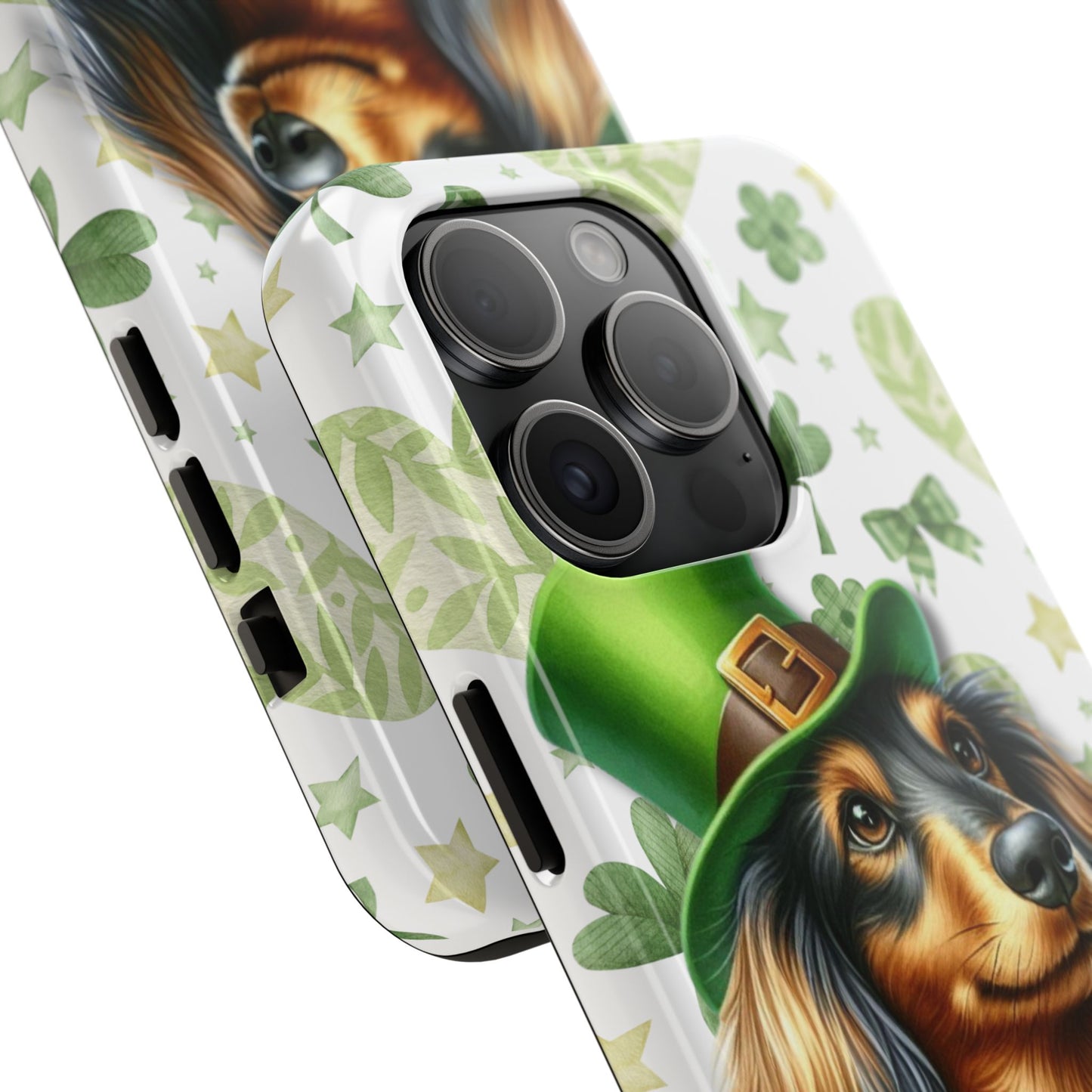 St Patricks Cute Dachshund Phone Case Dog Lover Gift Tough Phone Cover Patty