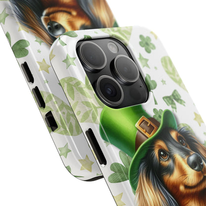St Patricks Cute Dachshund Phone Case Dog Lover Gift Tough Phone Cover Patty