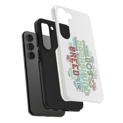 Dachshund Phone Case Dog Lover Gift Tough Phone Cover Doxie Word Art