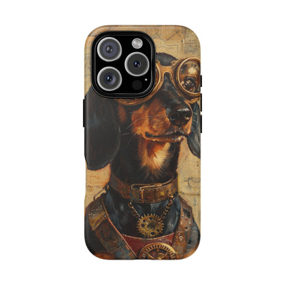 Steam Punk Dachshund Mens Phone Case - Dog Apple Pixel Galaxy