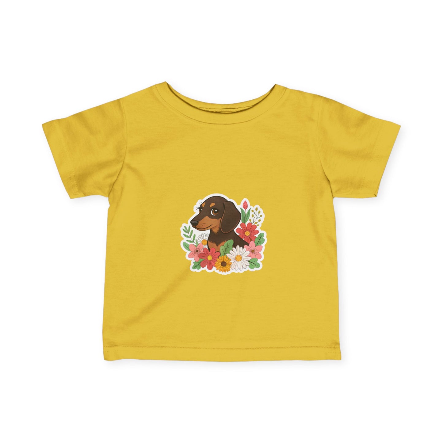 Floral Dachshund Infant Tee, Toddler T-Shirt, Cute Baby Shirt, Dog Lover Gift,