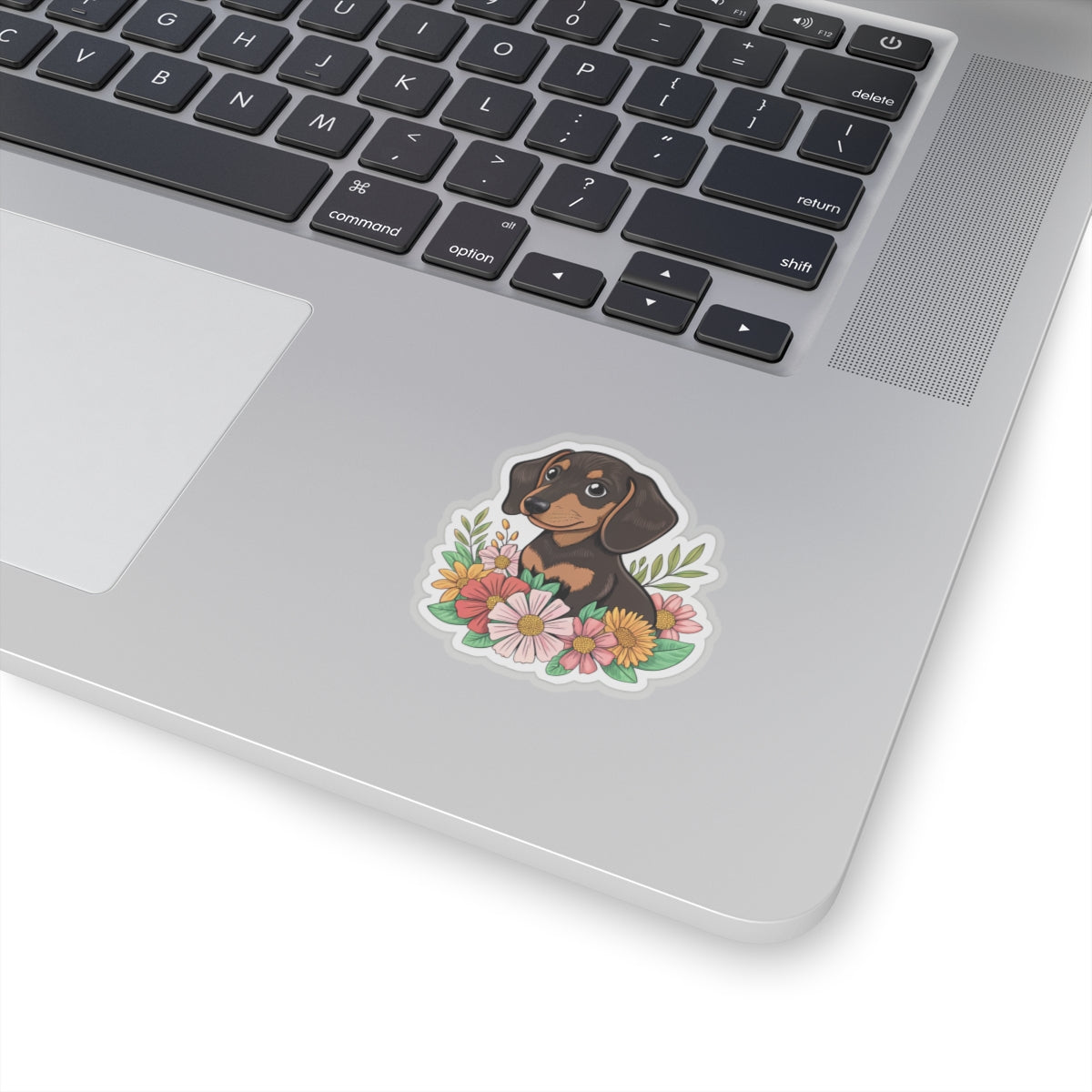 Dachshund Floral Kiss-Cut Stickers, Dog Lover Decor, Laptop Stickers