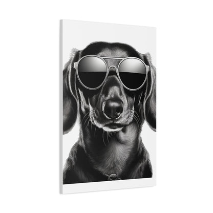 Stylish Dog Canvas Wall Art Dog Lover Gift Home Decor, Black and White Game Room