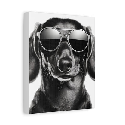 Stylish Dog Canvas Wall Art Dog Lover Gift Home Decor, Black and White Game Room