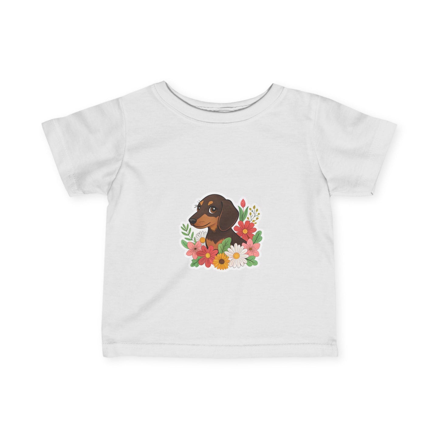 Floral Dachshund Infant Tee, Toddler T-Shirt, Cute Baby Shirt, Dog Lover Gift,