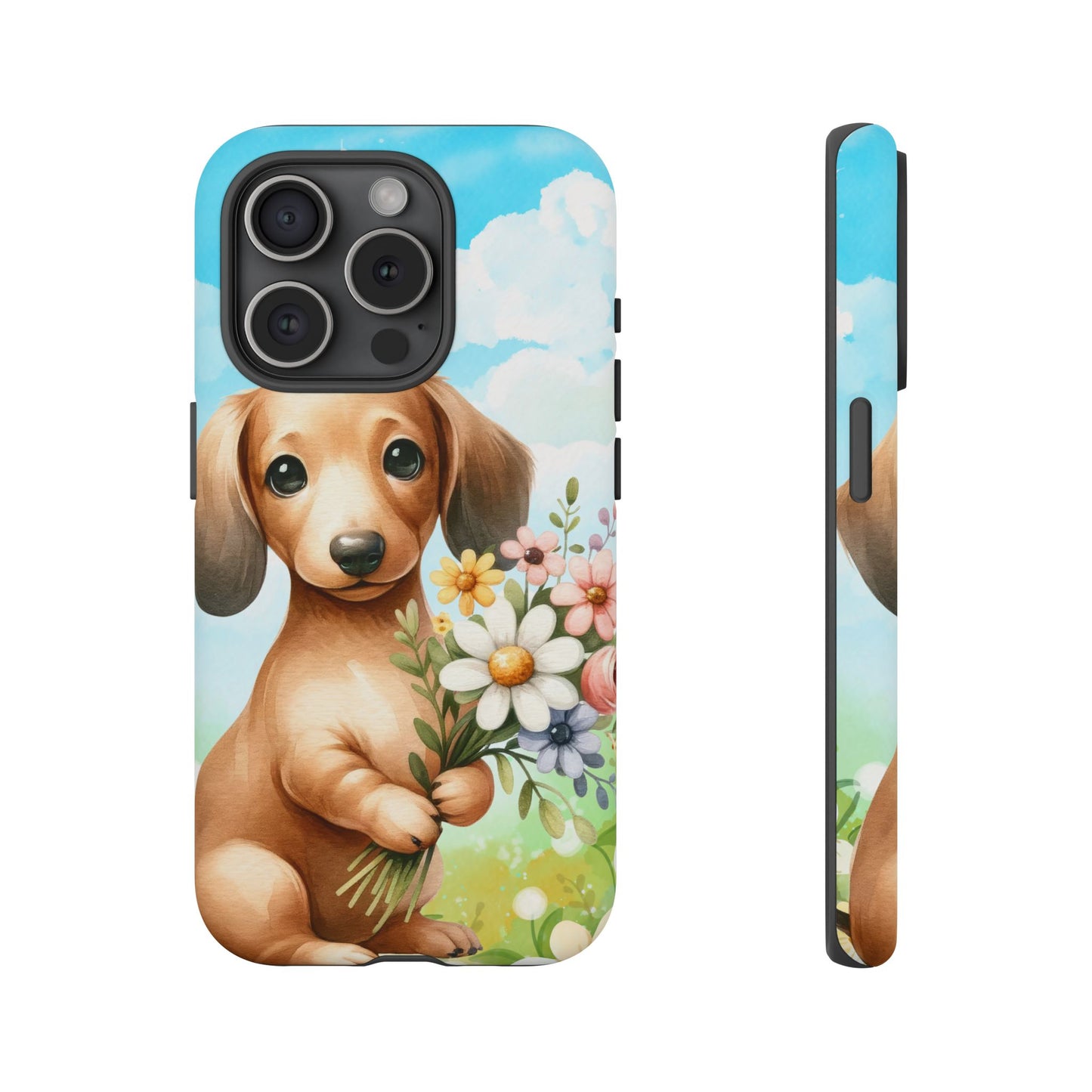 Watercolor Dachshund Dog Phone Case - Rescue Dog Apple Pixel Galaxy Spring