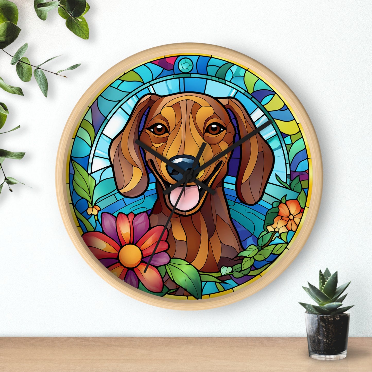 Stained Glass Printed Clock