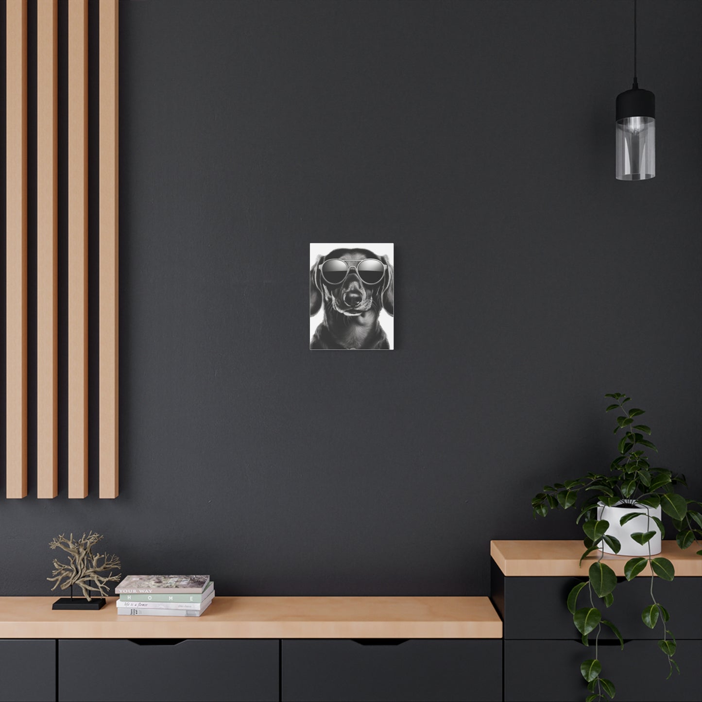 Stylish Dog Canvas Wall Art Dog Lover Gift Home Decor, Black and White Game Room