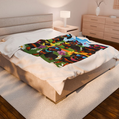 Vibrant Neon Dachshund Blanket, Cozy Throw, Dog Lover Gift, Animal Print Bedding, Weiner Dog