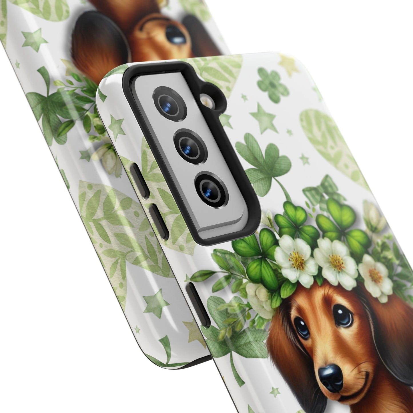 St Patricks Cute Dachshund Phone Case Dog Lover Gift Tough Phone Cover Patty