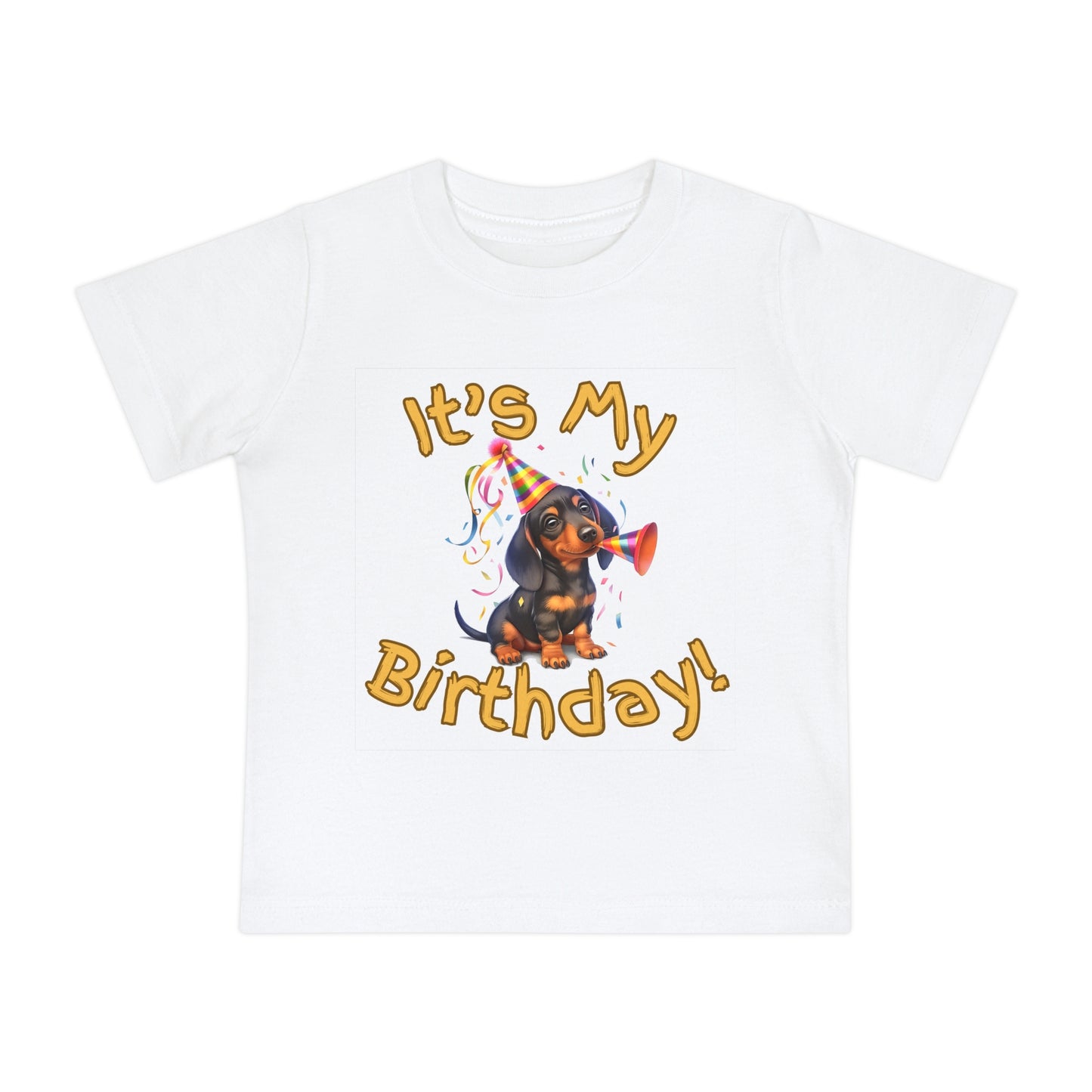 Birthday Puppy Baby T-Shirt, Cute Dog Party Tee Toddler Birthday Outfit Dachshund Boys