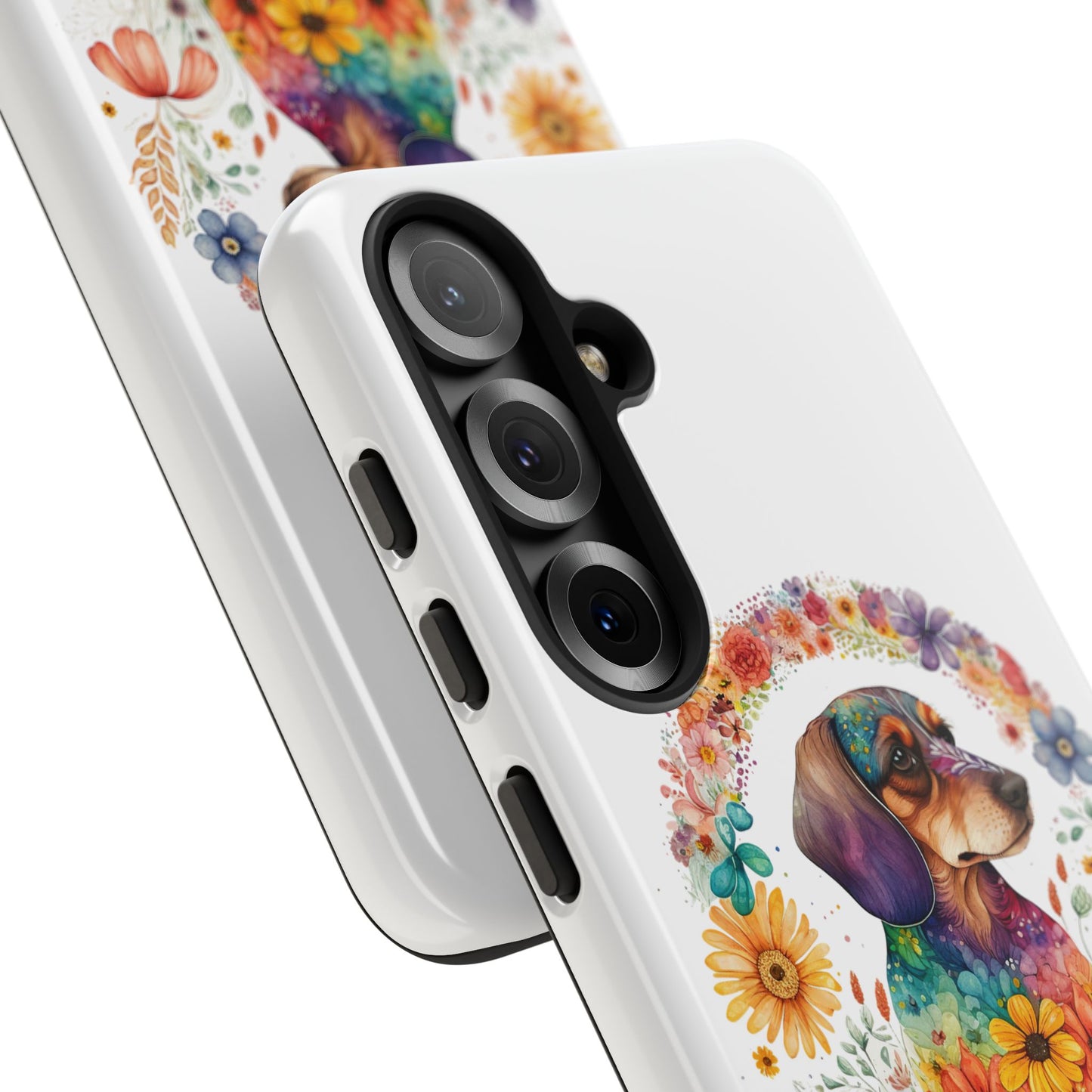 Personalized Dachshund Case for Pet Lovers Floral Phone Case Custom Name Phone