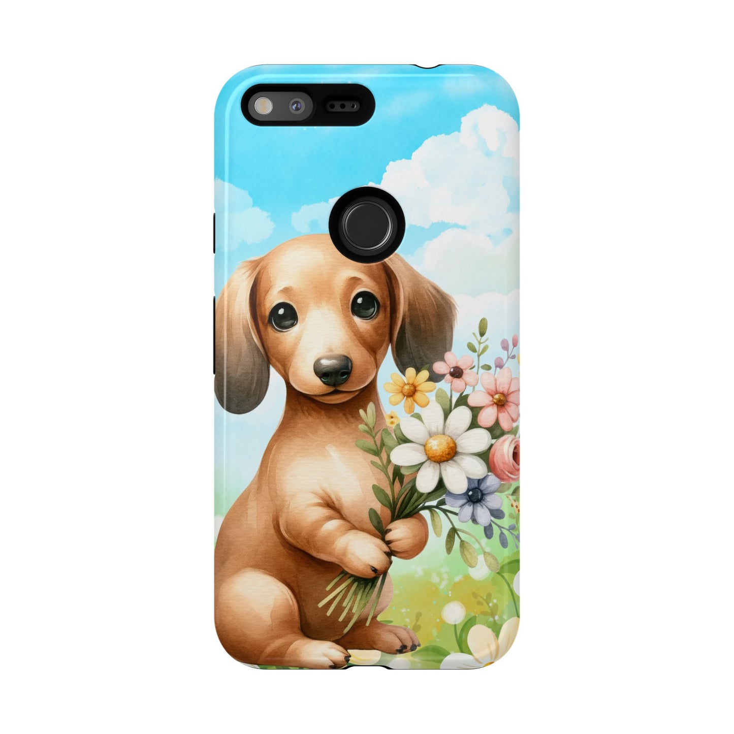Watercolor Dachshund Dog Phone Case - Rescue Dog Apple Pixel Galaxy Spring