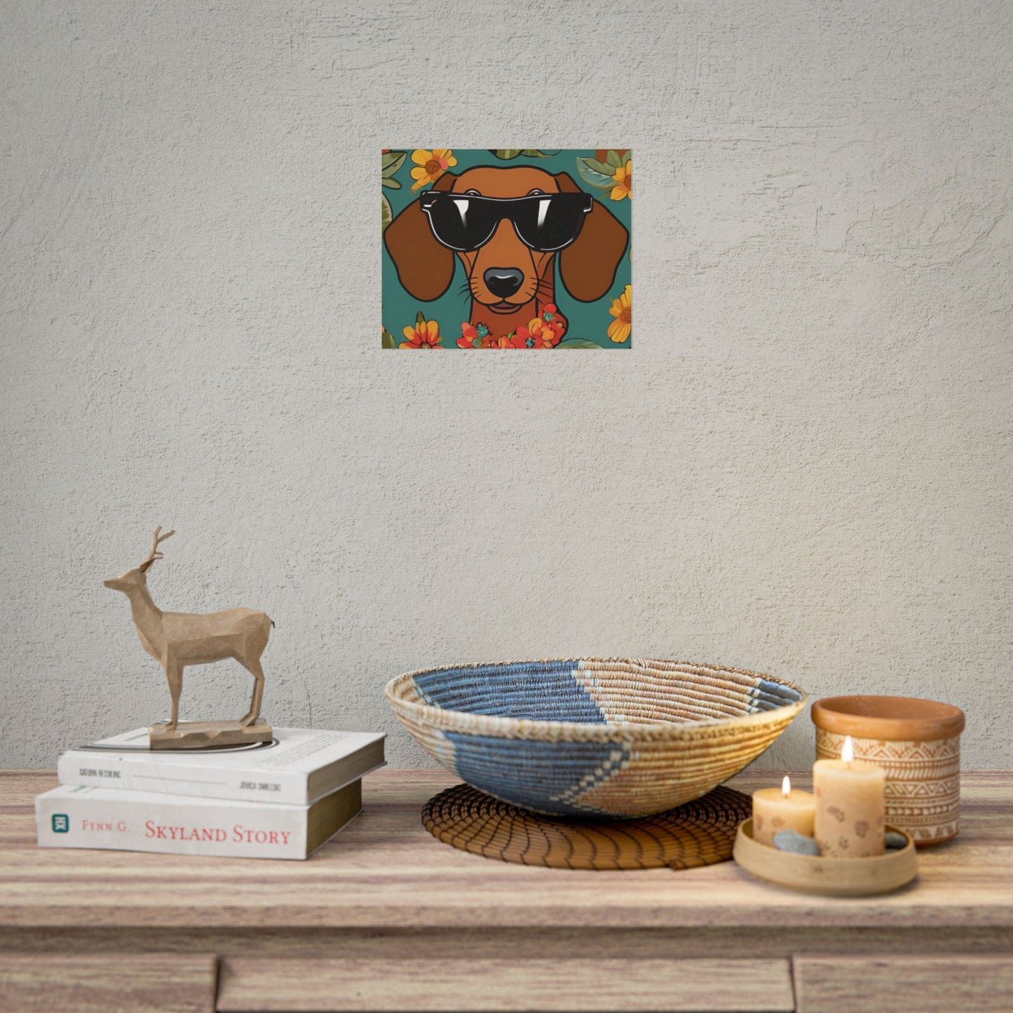 Dachshund Poster Dog Wall Art Animal Lover Game Room Decoration Weiner Dog Horizontal