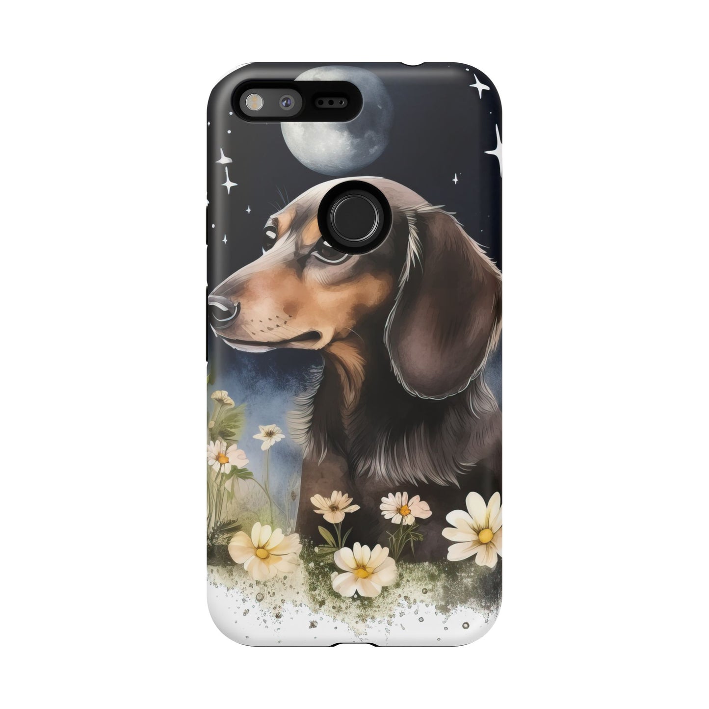 Vibrant Dachshund Moonlight Phone Case - Dog Apple Pixel Galaxy