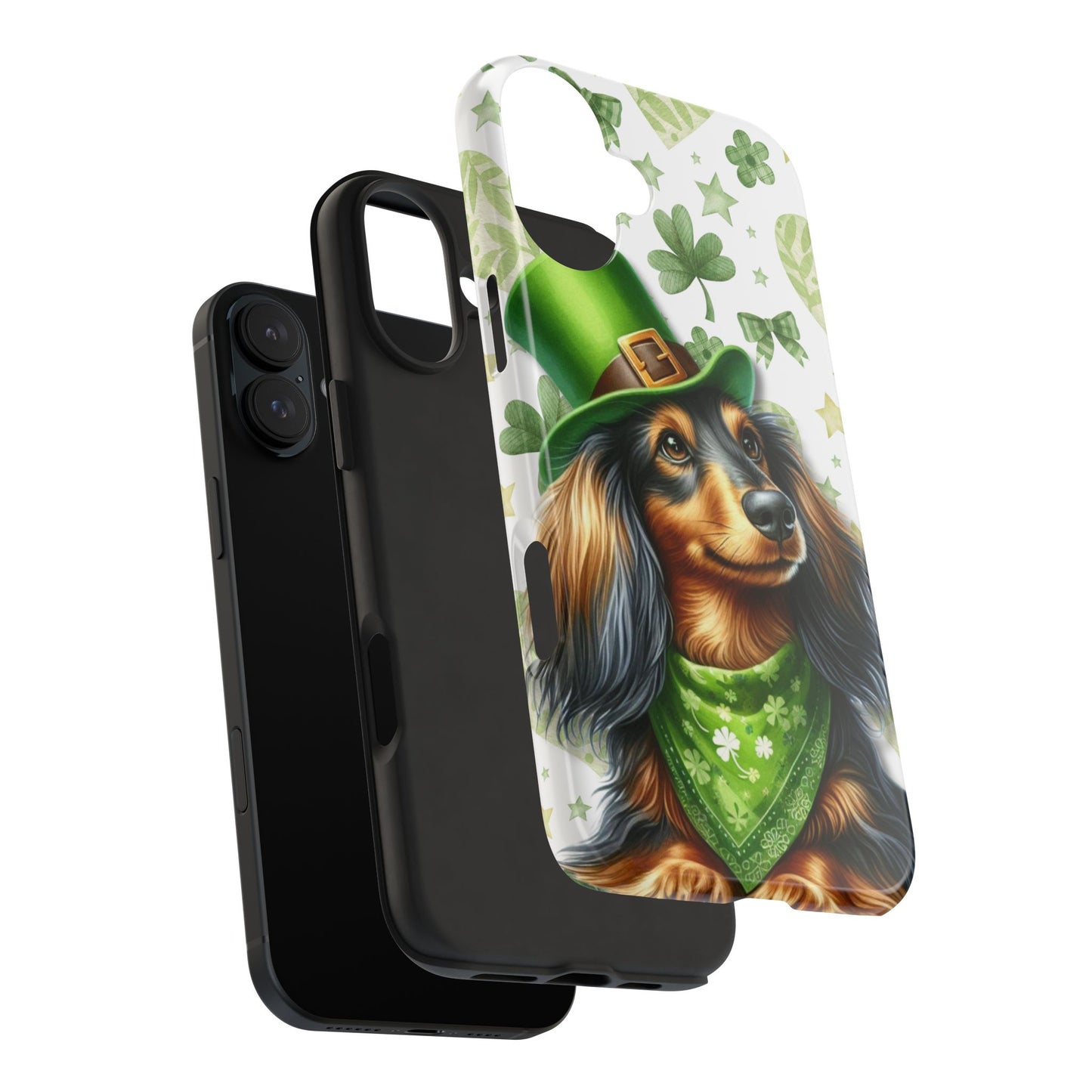 St Patricks Cute Dachshund Phone Case Dog Lover Gift Tough Phone Cover Patty