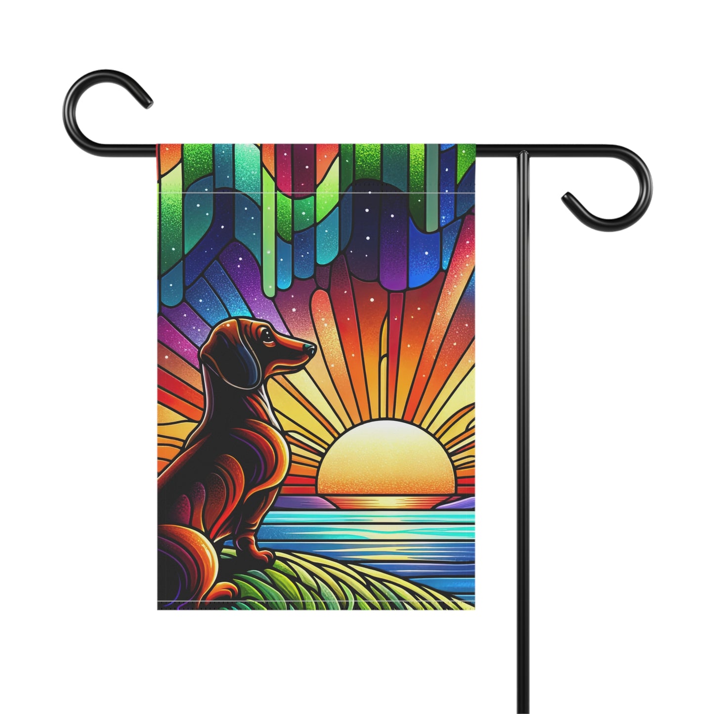 Bright Spring Garden Flag Dog Mom Banner Home Decor Dachshund Red Hair