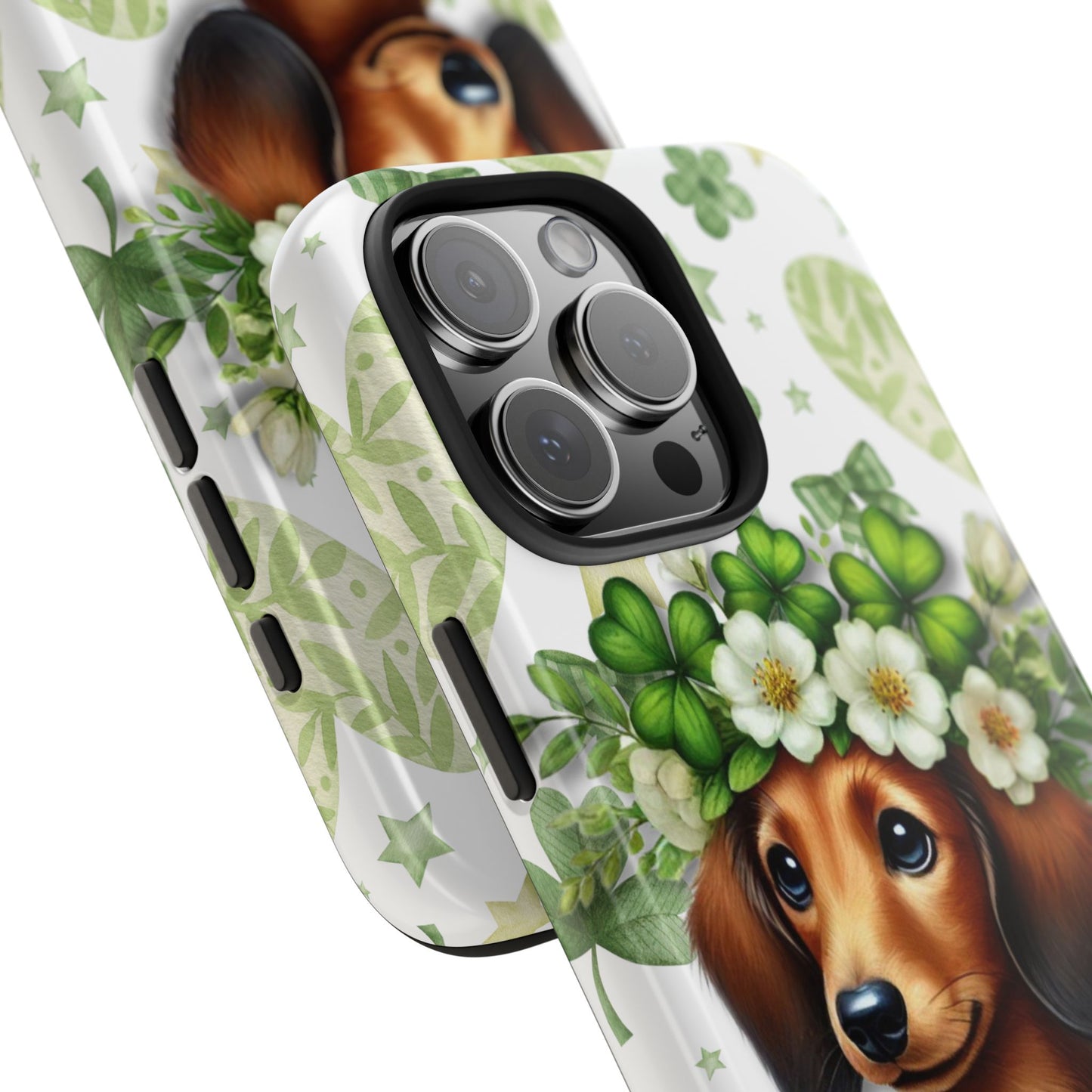 St Patricks Cute Dachshund Phone Case Dog Lover Gift Tough Phone Cover Patty