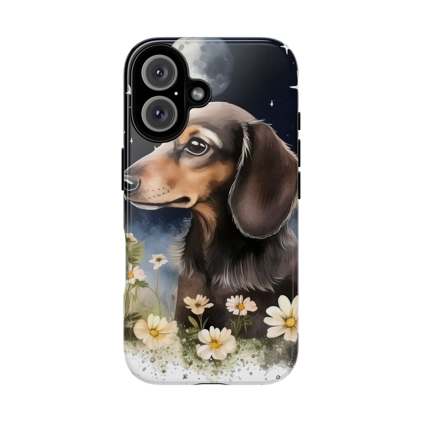 Vibrant Dachshund Moonlight Phone Case - Dog Apple Pixel Galaxy