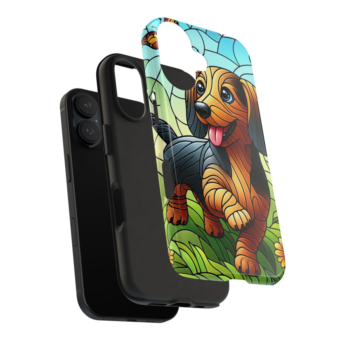 Cute Dachshund Phone Case, Dog Lover Gift, Tough Phone Cover, Pet Accessory,