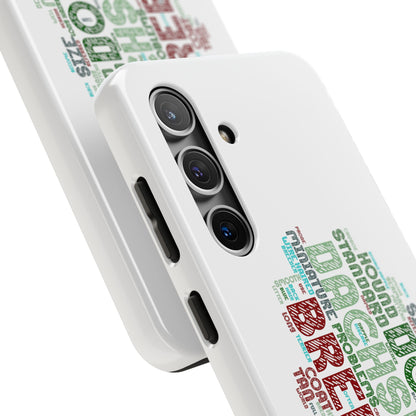 Dachshund Phone Case Dog Lover Gift Tough Phone Cover Doxie Word Art