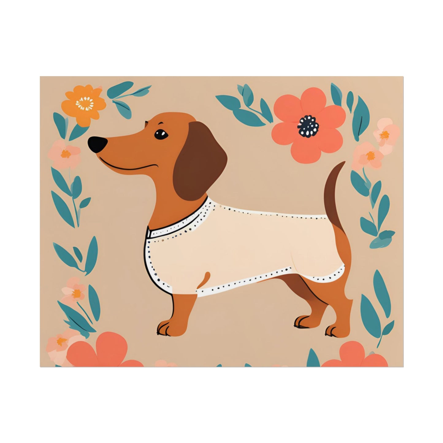 Sophisticated Dachshund Poster Dog Wall Art Animal Lover Game Room Decoration Weiner Dog Horizontal
