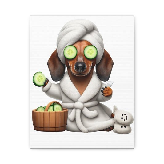 Canvas Print, Cute Dachshund in Bathrobe, Funny Animal Art, Home Decor, Dog Lover Gift, Wall Art, Nursery Decor