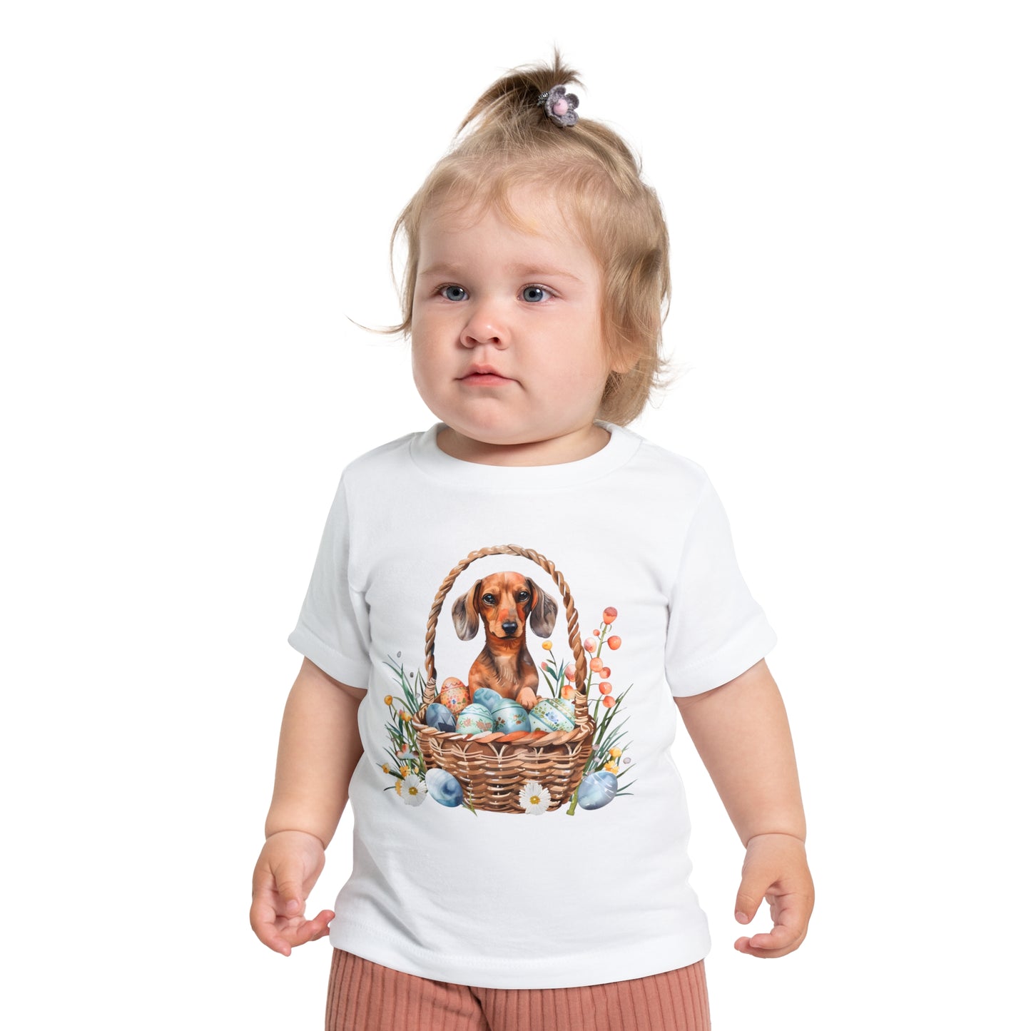Girl Puppy Baby T-Shirt, Cute Dog Doxie Toddler Dachshund