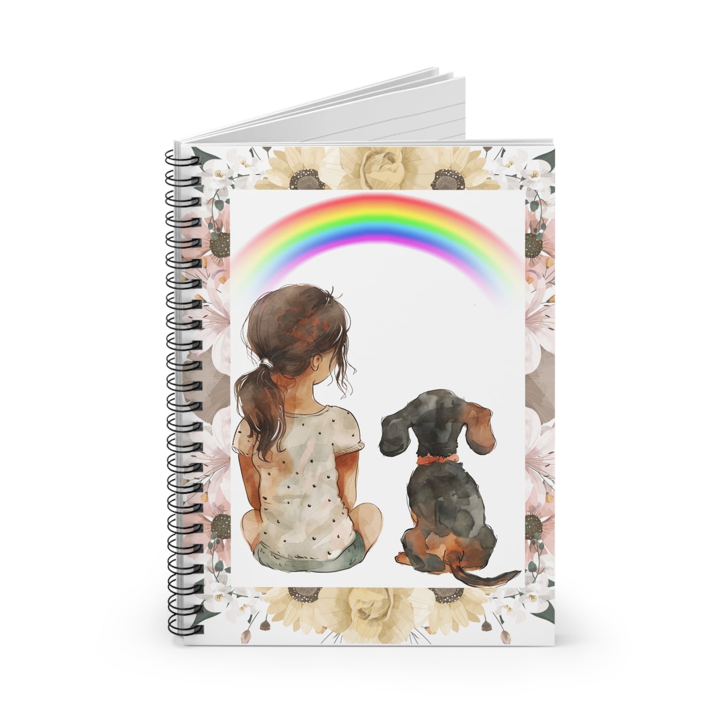 Beautiful Watercolor Dachshund Spiral Notebook Pet Journal, Dog Lover Gift