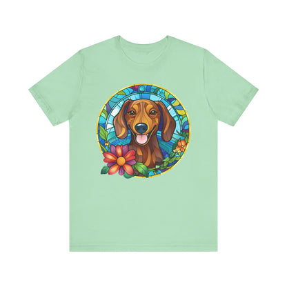 Adorable Dachshund Doxie Stained Glass