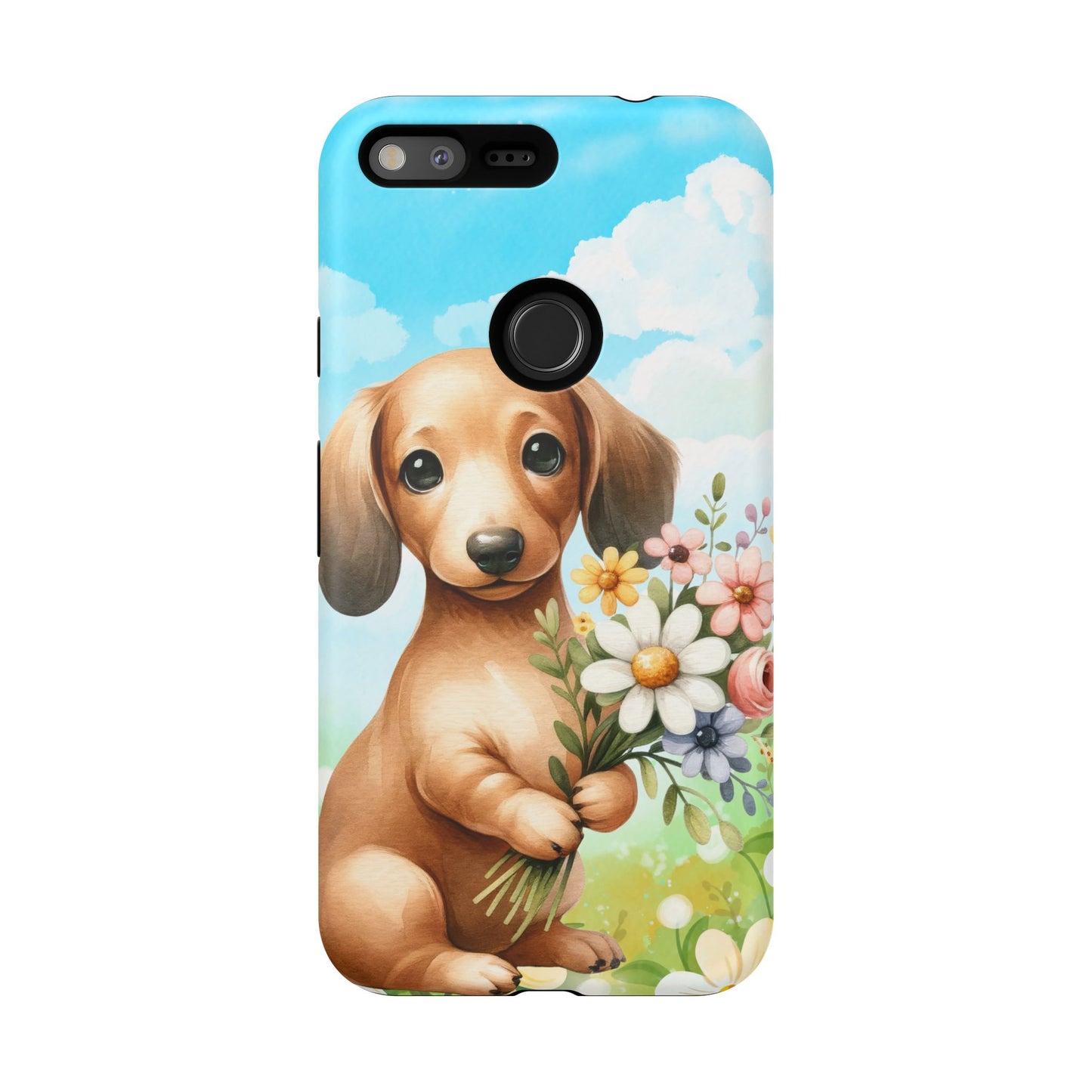 Watercolor Dachshund Dog Phone Case - Rescue Dog Apple Pixel Galaxy Spring