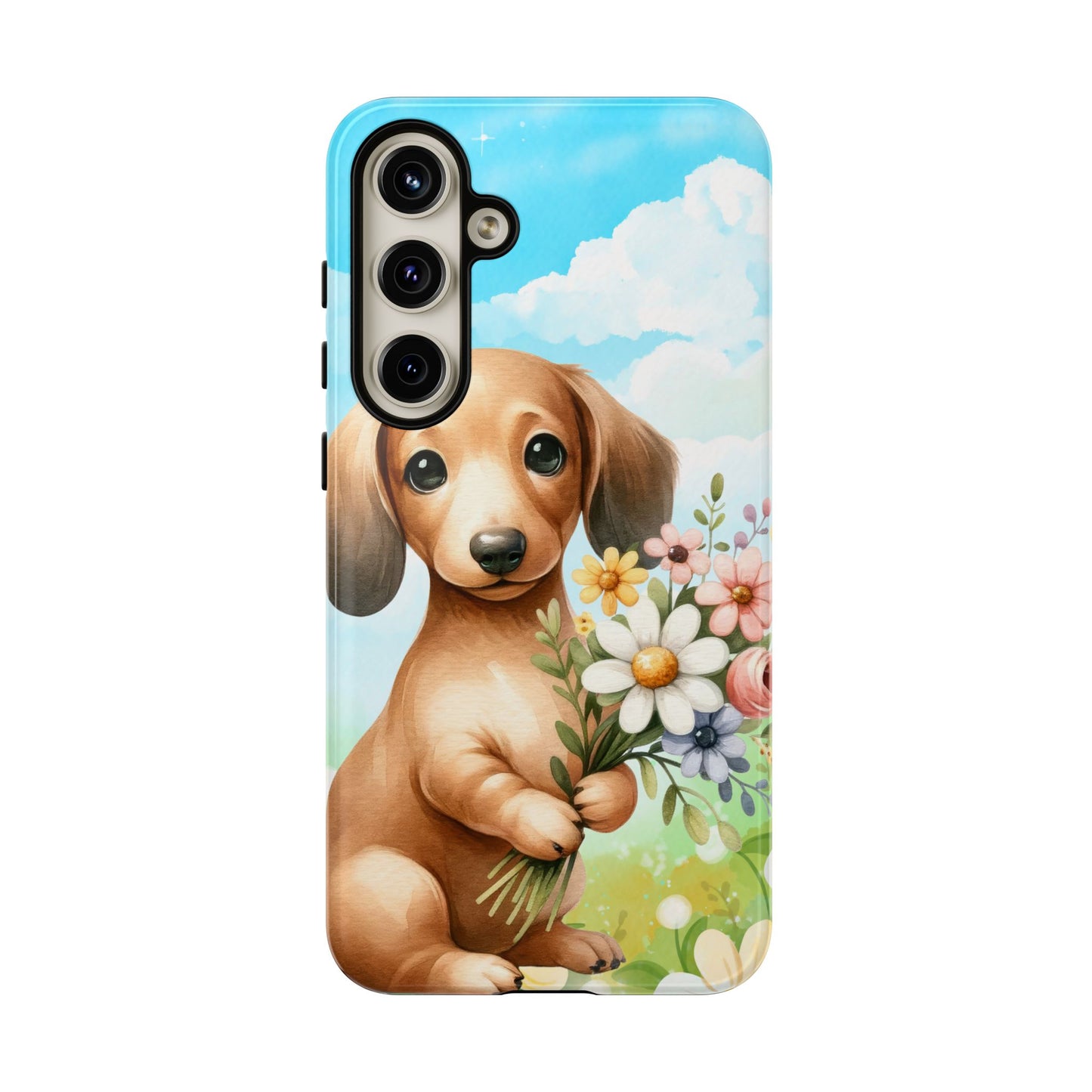 Watercolor Dachshund Dog Phone Case - Rescue Dog Apple Pixel Galaxy Spring