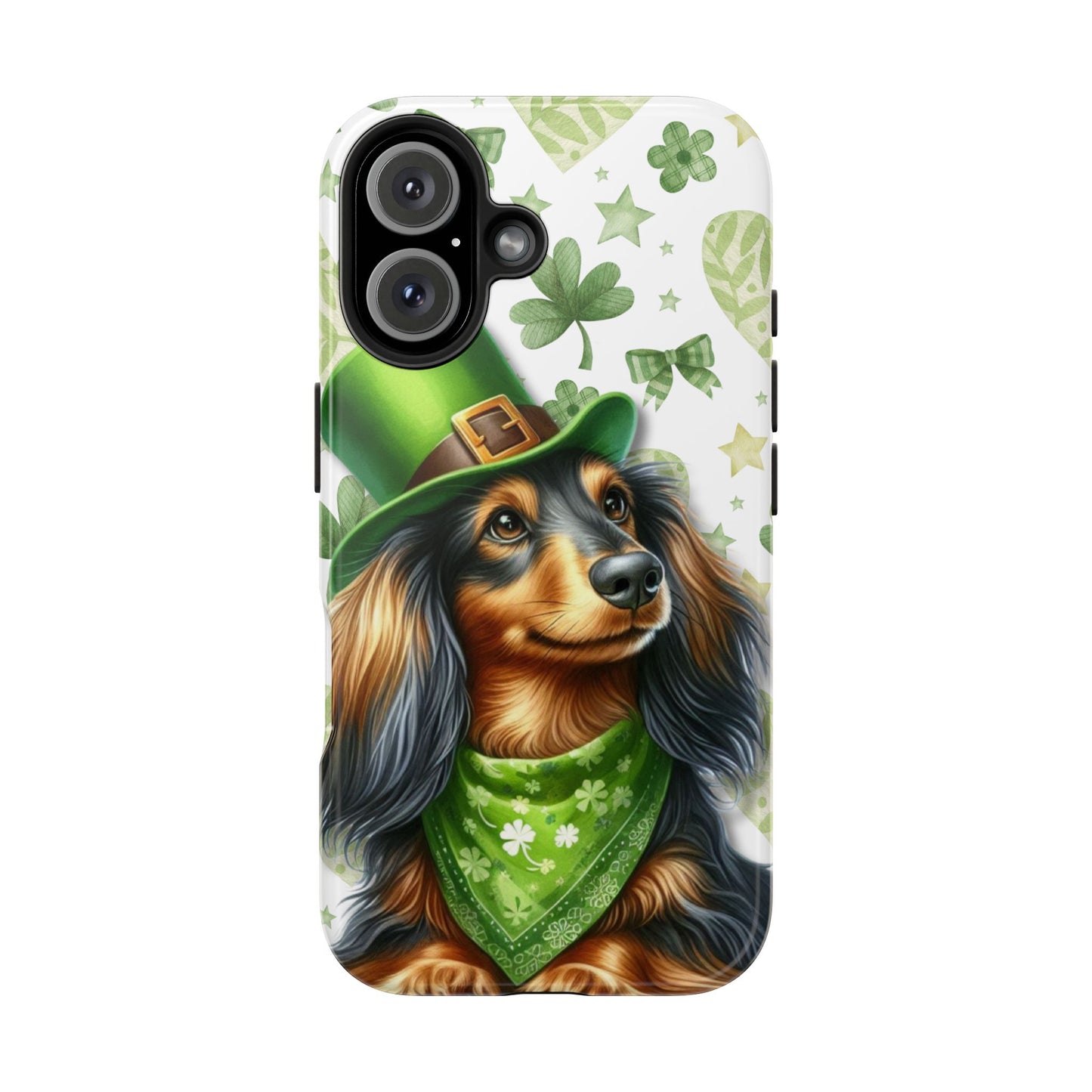 St Patricks Cute Dachshund Phone Case Dog Lover Gift Tough Phone Cover Patty