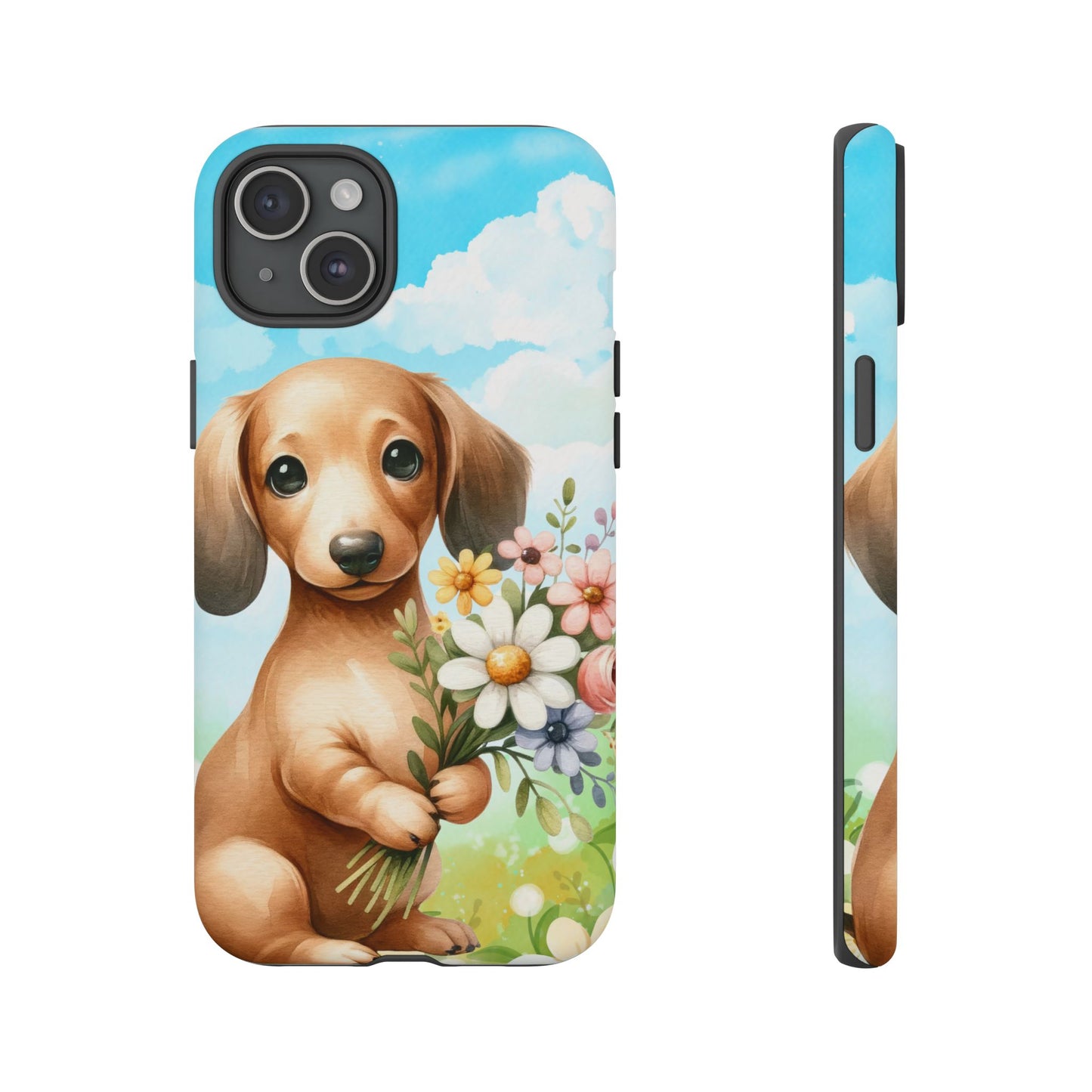 Watercolor Dachshund Dog Phone Case - Rescue Dog Apple Pixel Galaxy Spring