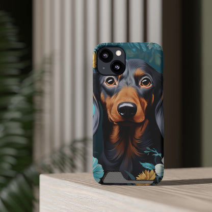 Dachshund Phone Case, Trendy Wallet Case for Dog Lovers, Cute Card Holder Cover