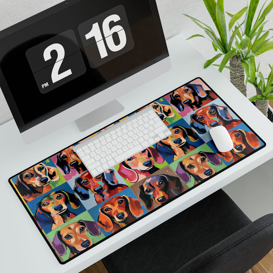 Pop Art Dachshund Desk Mat