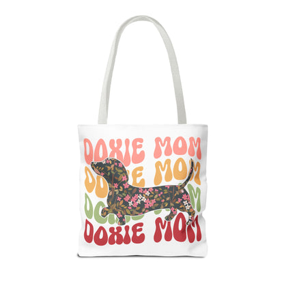 Black and Tan Dachshund Puppy Tote Bag Bright and Cheerful Weiner Doxie Patterned