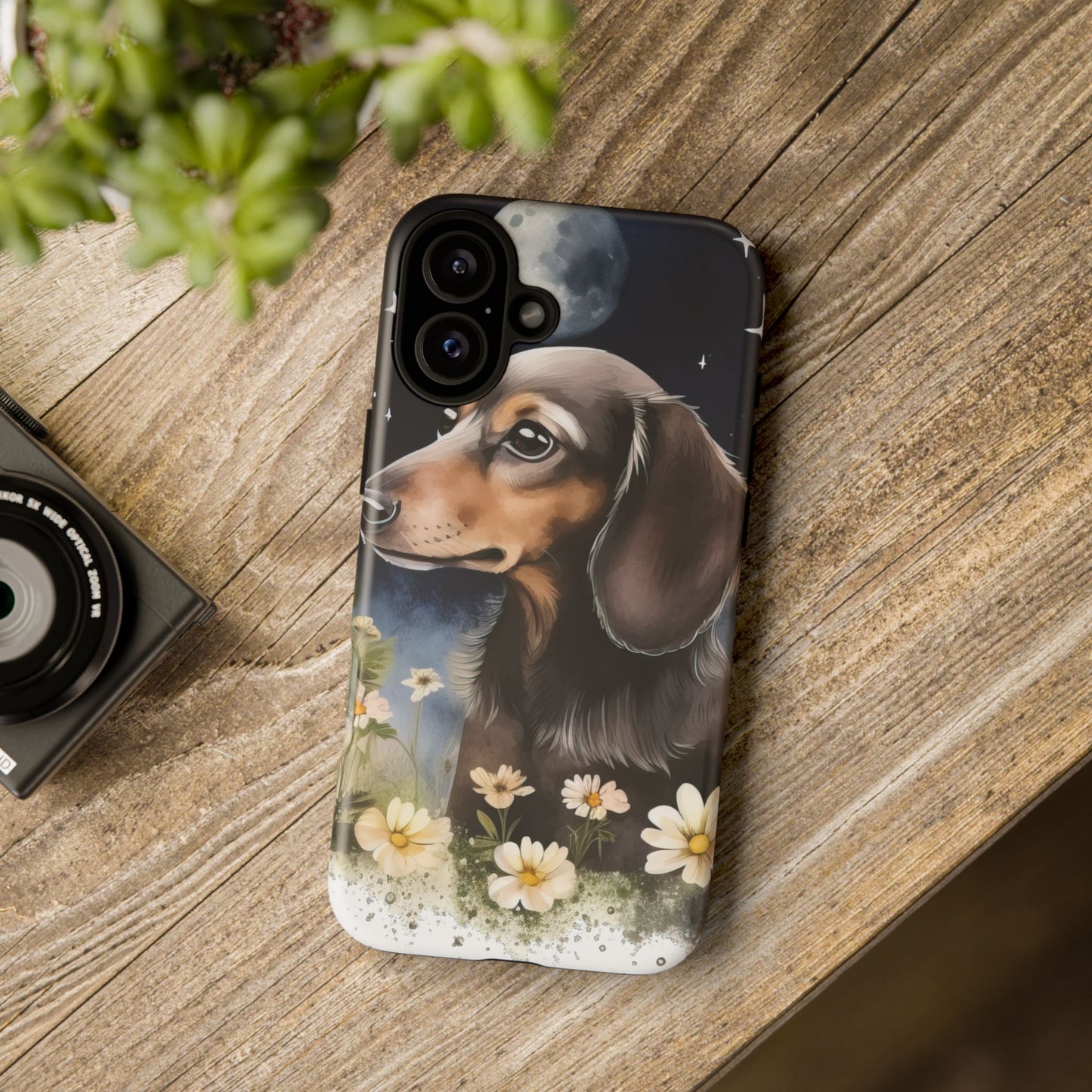 Vibrant Dachshund Moonlight Phone Case - Dog Apple Pixel Galaxy